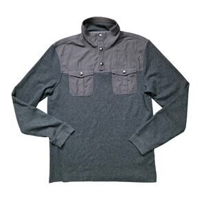 Banana Republic Pullover Men’s Large Gray Snap Button Casual